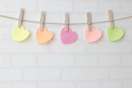 Valentine's hearts - pastel effect style pictureの写真素材