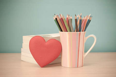 Colorful pencils on the background - pastel effect style pictureの写真素材