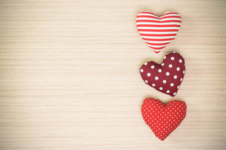 hearts on wooden backgroundの写真素材
