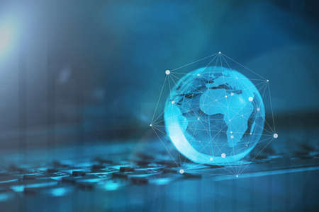 Global & international business concept. World connected. Social network concept.の写真素材