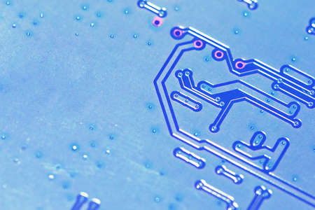 Electronic circuit board close up with copy space for insert text or logo. Business technology...