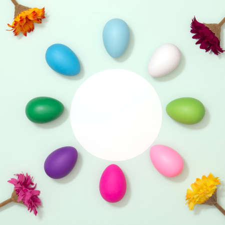 Colorful Easter egg decoration. Spring season concept. Happy Easter Day.の写真素材