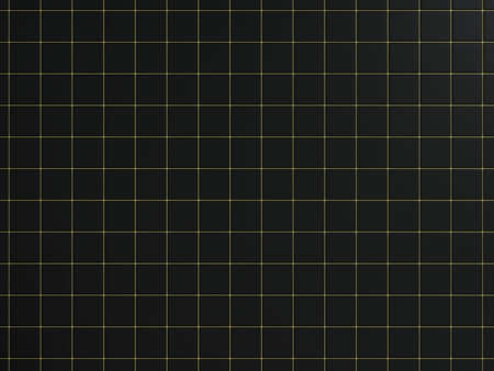 Square ceramic black tile and gold grout background. For decor modern home and kitchen wall. 3D illustration.の写真素材