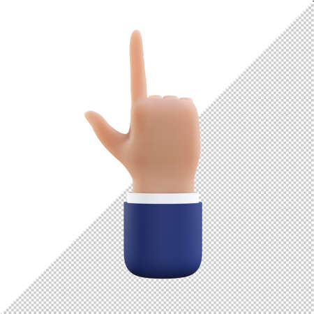 Businessman hand pointing index finger up or touch. Business concept. 3D illustration rendering. Has clipping path for easy to use.の写真素材