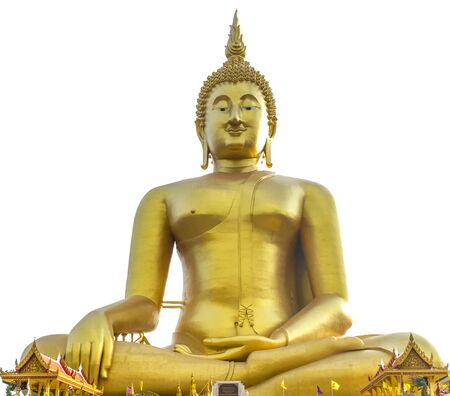 The Biggest Buddha at Wat Muang Angthong in Thailandの写真素材