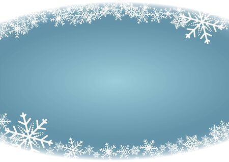 Christmas and happy new year blue vector background with snowflake, celebration concept, paper art designのイラスト素材