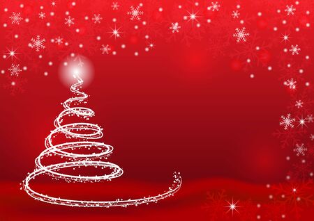 Christmas and happy new year red vector background with red snowballのイラスト素材