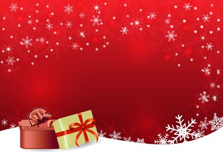 Christmas and happy new year red vector background with giftのイラスト素材