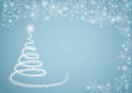 Christmas and happy new year blue vector backgroundのイラスト素材
