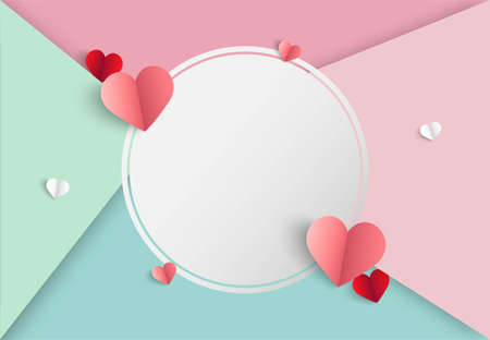 Valentines day pink vector background with heart shapeのイラスト素材