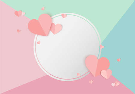Valentines day pink vector background with heart shapeのイラスト素材