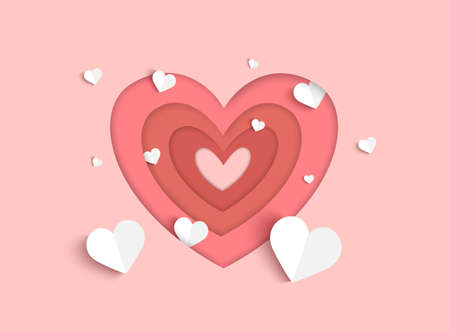 Valentines day pink vector background with heart shapeのイラスト素材