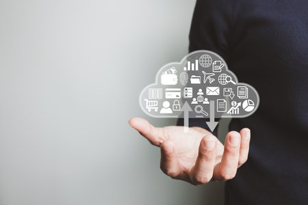 Concept global data connection with internet technology, for online transactions by internet...