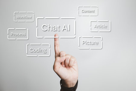 Chat AI, Artificial Intelligence, the benefits of Chat bot AI, the concept of mechanical brain, and future developmentの写真素材