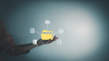 Document Management System, Officer manage files, Online document database management, automated processes to manage system, ERP enterprise efficient, business technologyの写真素材
