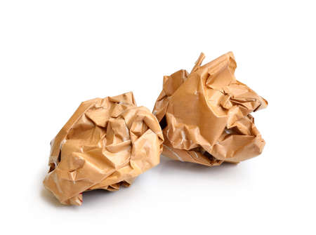 Crumpled paper isolated over white