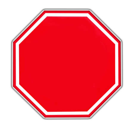 red blank sign on white