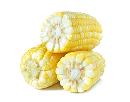 corn isolated on white backgroundの写真素材