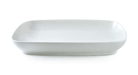 Ceramic plate isolated on a white background.の写真素材