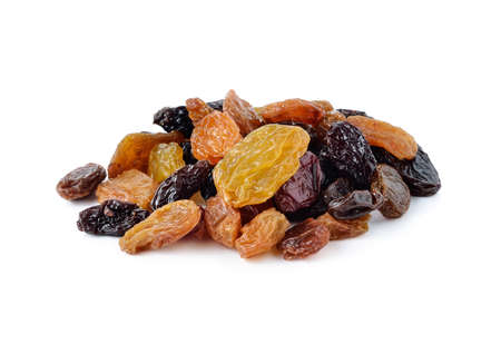 dry raisin on white backgroundの写真素材