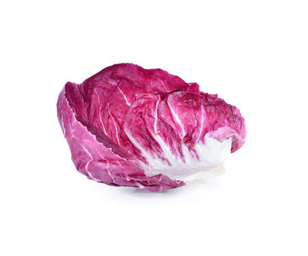 Radicchio, red salad isolated on whiteの写真素材