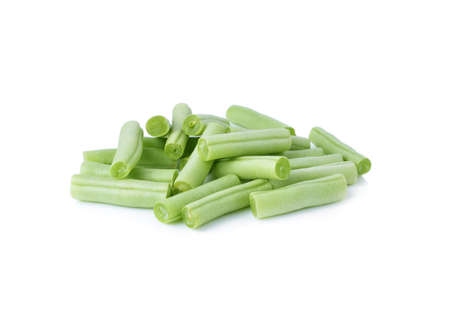 green beans on white backgroundの写真素材