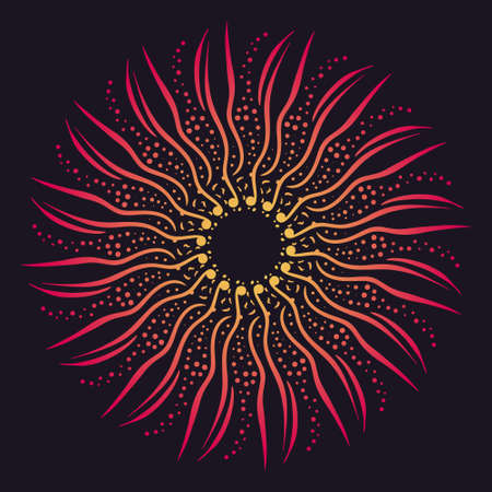 Radial pattern for the texture or basic design of the site in the form of an ancient sunのイラスト素材