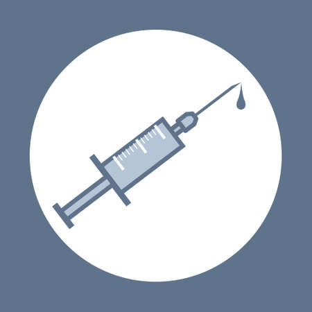 Injection syringe needle flat vector icon for medical apps and websitesのイラスト素材