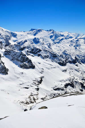 Titlis mountain in Switzerland covered with snow throughout the yearの写真素材