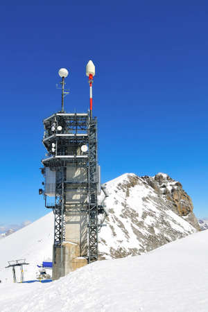The communication tower of mount Titlisの写真素材