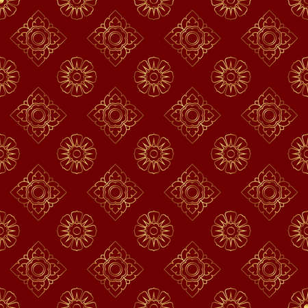 Thai pattern in wall painting,Laithaiのイラスト素材