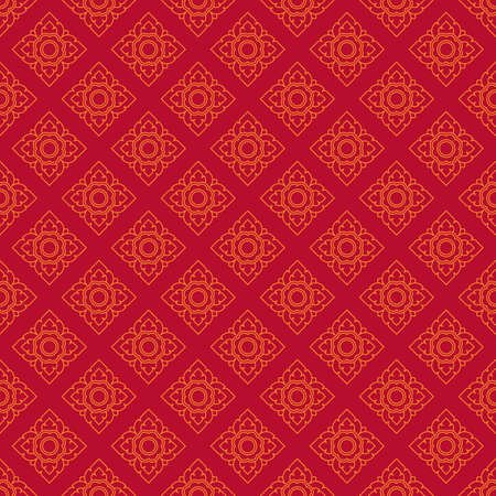 Thai pattern in wall painting,Laithaiのイラスト素材