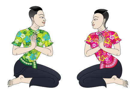 Thai New Year Celebration ,Songkranのイラスト素材