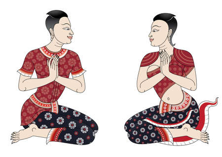 Thai New Year Celebration ,Songkranのイラスト素材