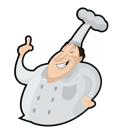 Vector image of smiling funny cartoon cookerのイラスト素材