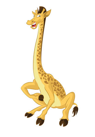 Vector image of funny smiling cartoon Jiraffeのイラスト素材