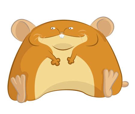 image of fat cartoon funny hamsterのイラスト素材