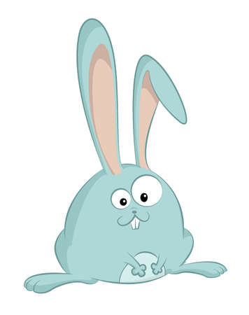 Vector image of cyan cartoon funny hareのイラスト素材