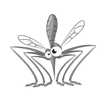 image of funny gray sitting mosquitoのイラスト素材
