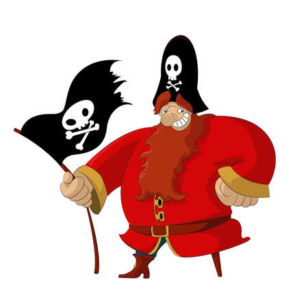 image of funny cartoon smiling pirateのイラスト素材