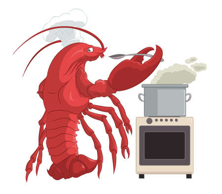 image of lobster in the kitchenのイラスト素材