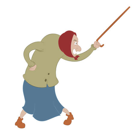 Evil old womanのイラスト素材