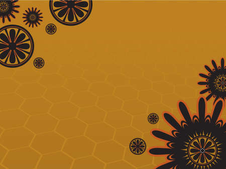 Background flower 3 yellowのイラスト素材