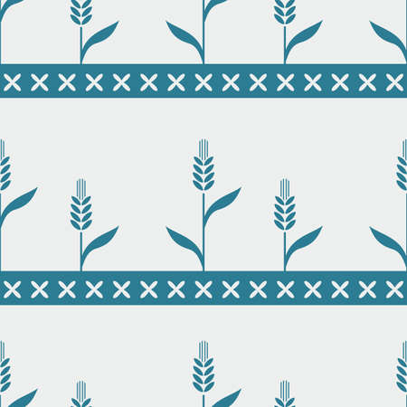 vector image of seamless pattern with wheatのイラスト素材