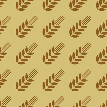 vector image of seamless pattern with wheatのイラスト素材