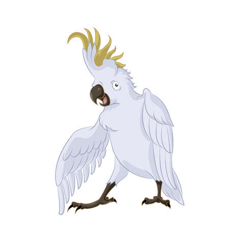Vector image of very happy cartoon cockatoo,のイラスト素材