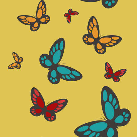 Vector image of seamless pattern with butterfliesのイラスト素材