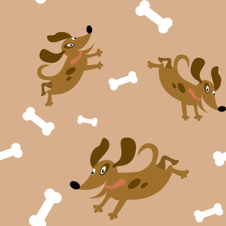 vector image of Seamless pattern with dogsのイラスト素材