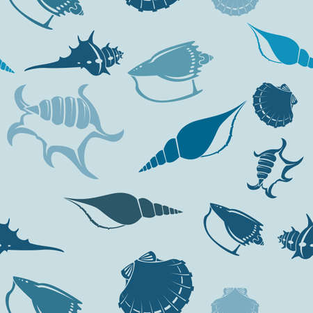 Vector image of seamless pattern with shellのイラスト素材