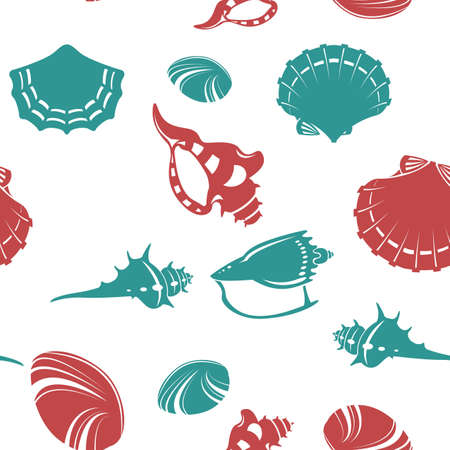 Vector image of seamless pattern with shellのイラスト素材